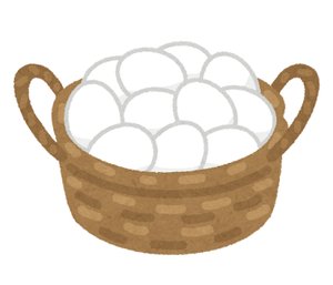 かごに入った卵のイラスト