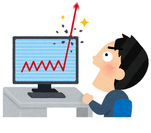 株価チャート上昇のイラスト